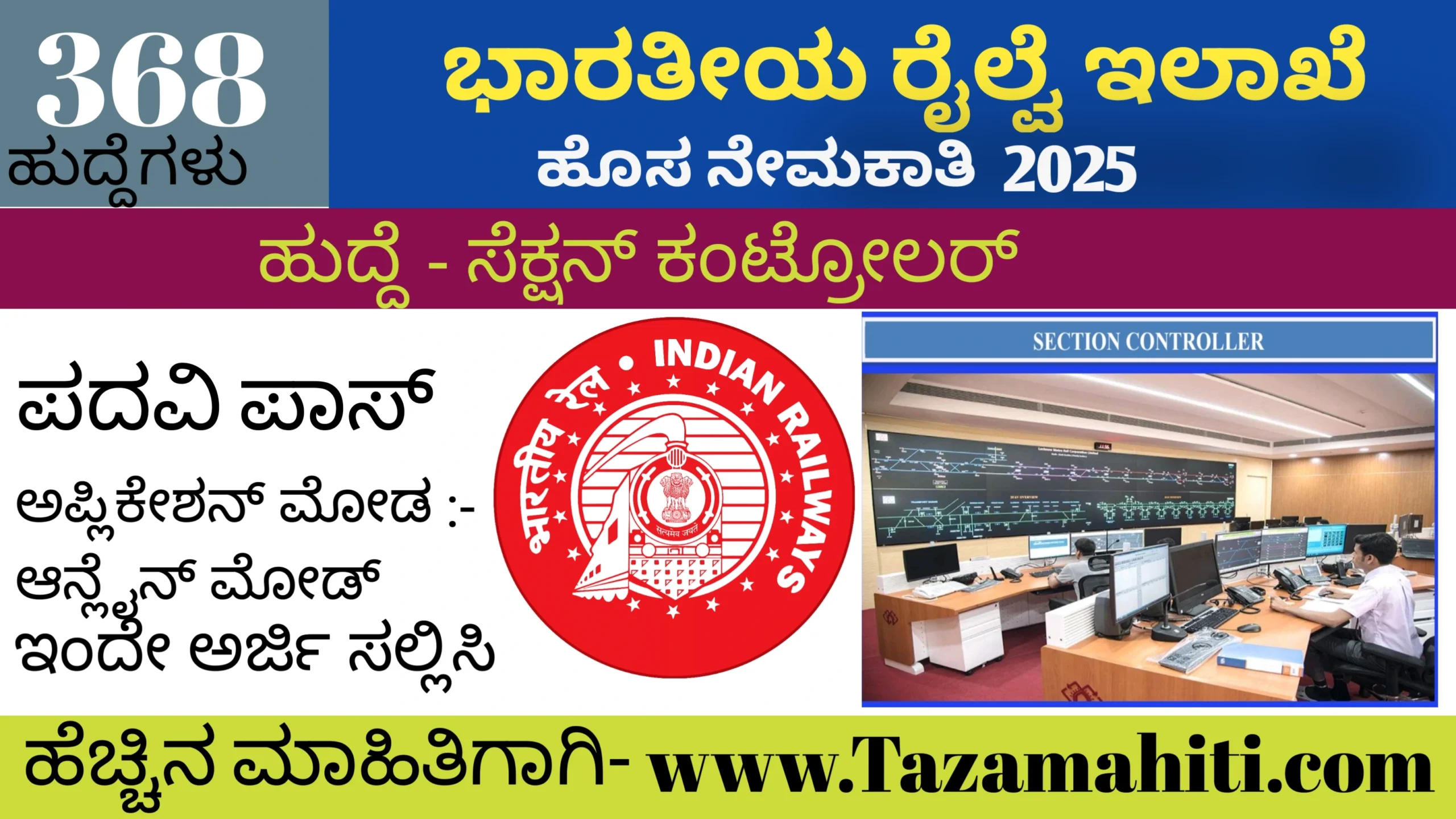 RRB section controller recruitment 2025