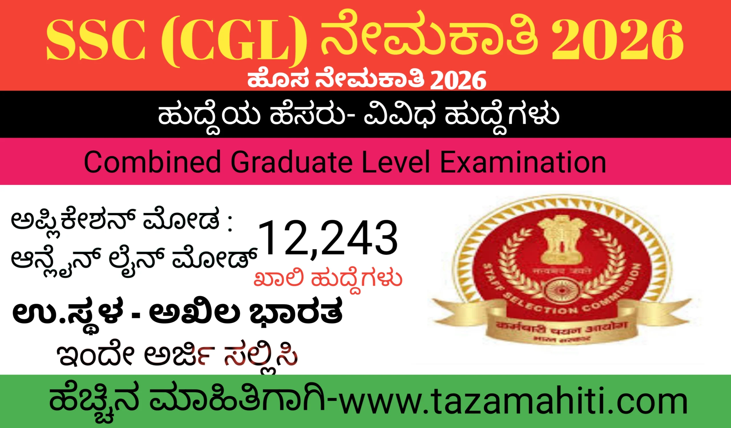 SSC CGL Recruitment 2026